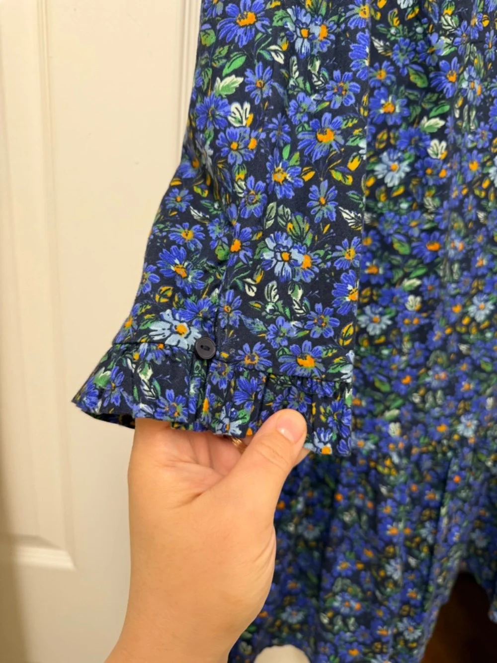 Free People The Avenue Blue Floral Mini Dress Size S
